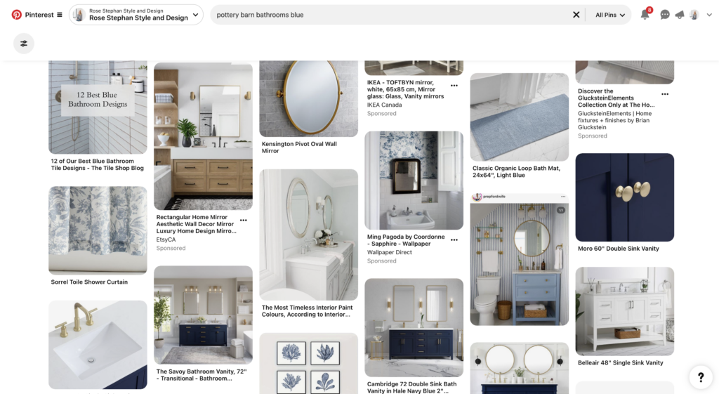 blue bathroom pinterest board